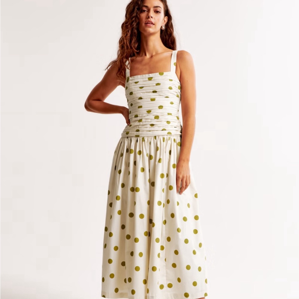 Abercrombie & Fitch Cream and Green Dress